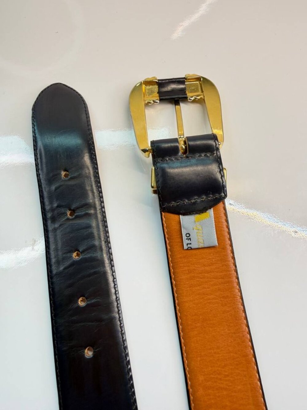 Aquascutum London Cobbler Leather Belt – Premium Quality | Size L - Picture 6 of 10